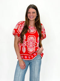 Fiesta Bloom Puff Sleeve Top