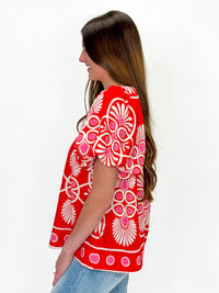 Fiesta Bloom Puff Sleeve Top