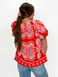 Fiesta Bloom Puff Sleeve Top