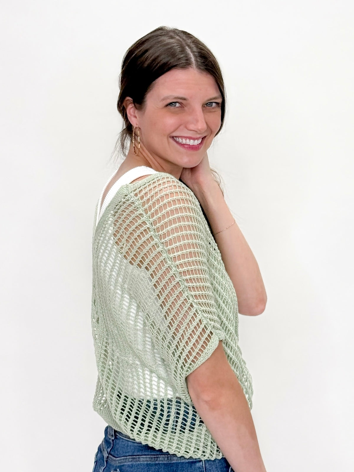 Sunset Glow Knit Top Sage