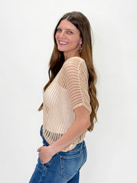 Sunset Glow Open Knit Top