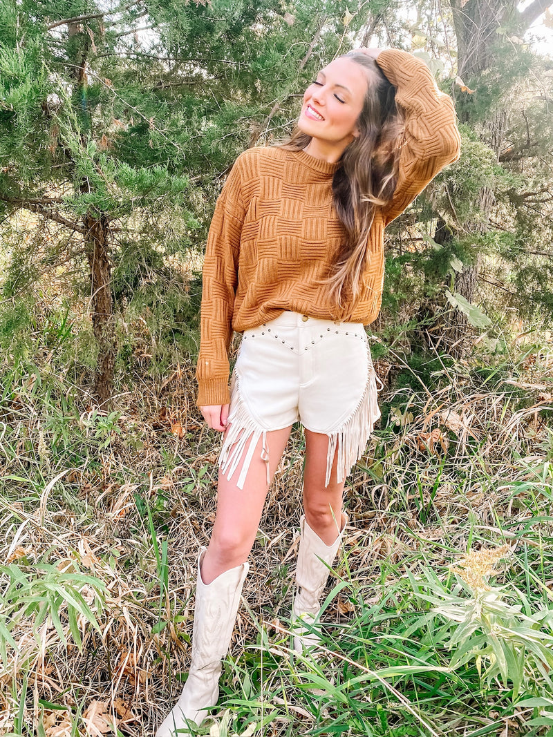 Harvest Season Pullover Sweater Golden Brown