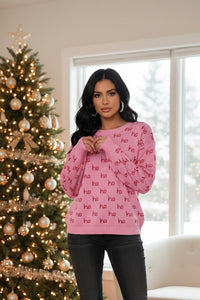Ho Ho Ho-Pink Sweater