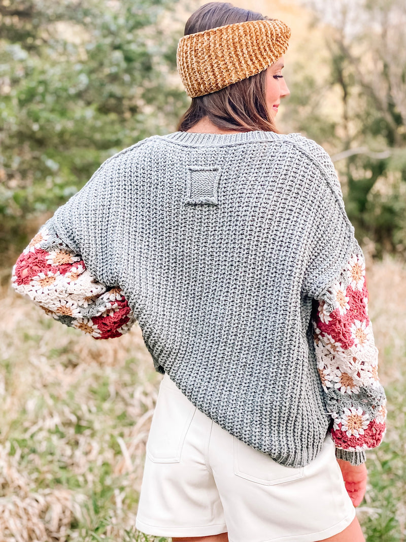 Always On Trend Crochet Multi Sleeve Sweater