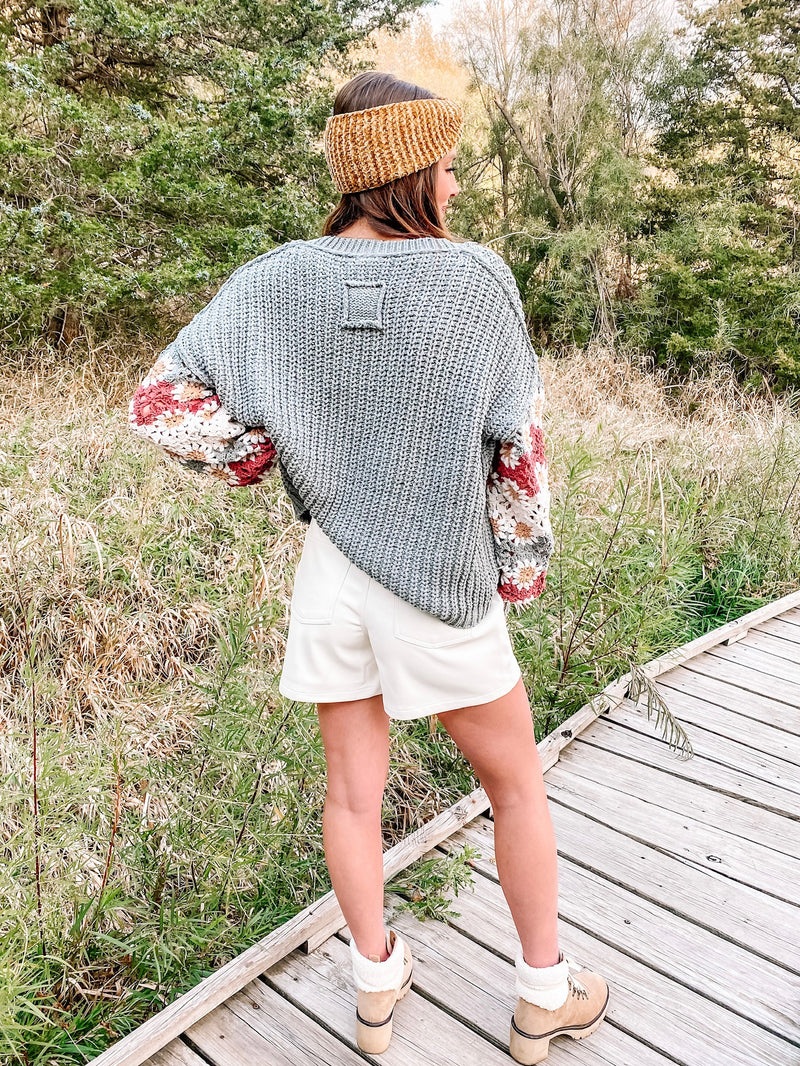 Always On Trend Crochet Multi Sleeve Sweater