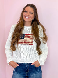 Star Spangled Knit Pullover - White