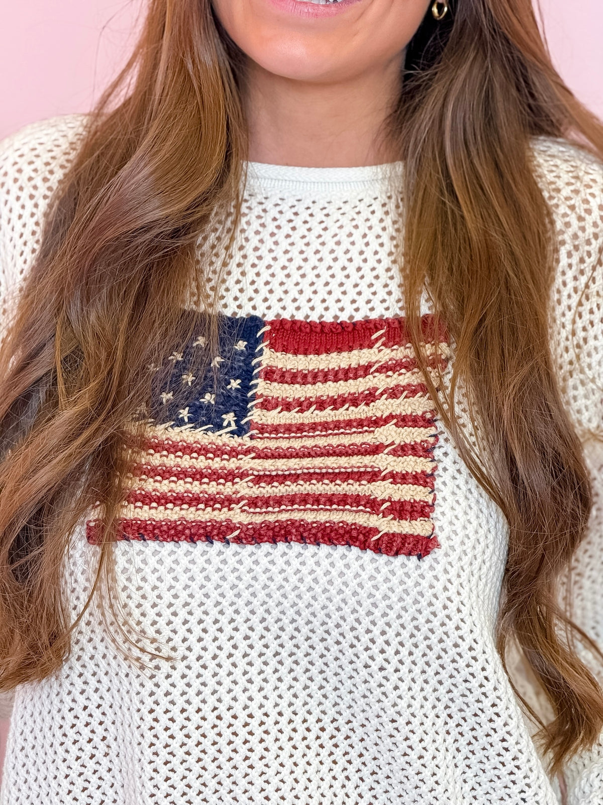 Star Spangled Knit Pullover - White