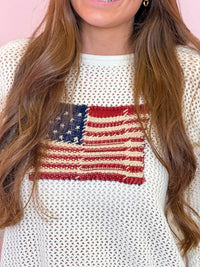 Star Spangled Knit Pullover - White