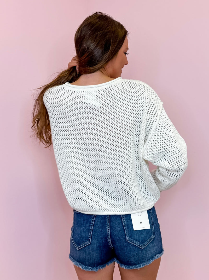 Star Spangled Knit Pullover - White