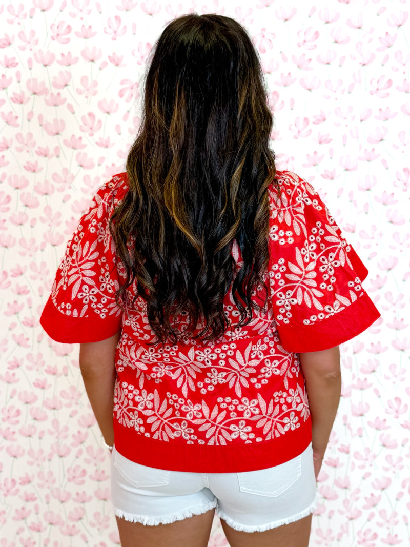 Santa Fe Bloom Embroidered Top