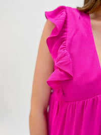 Fuchsia Flair Tiered Dress