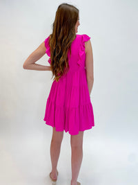 Fuchsia Flair Tiered Dress