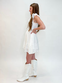 Serene Ruffle Breeze Dress White