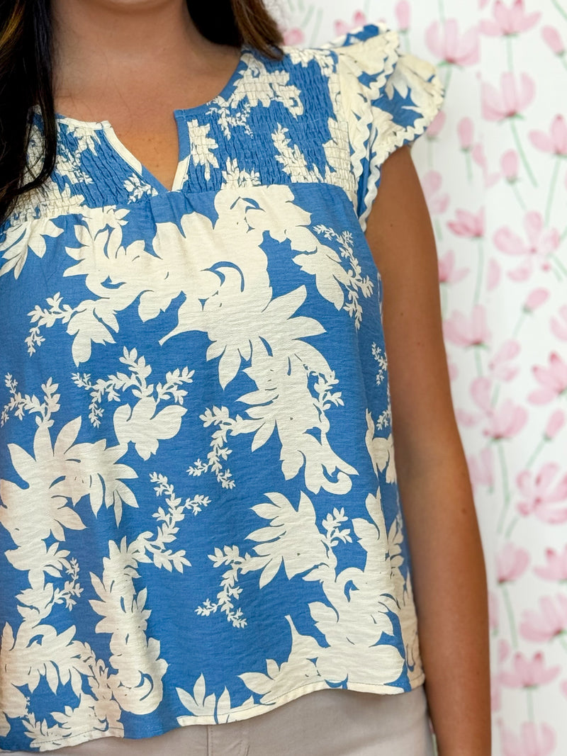 Isla Bloom Flutter Sleeve Top