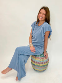 Just My Style Denim Ribbed Set