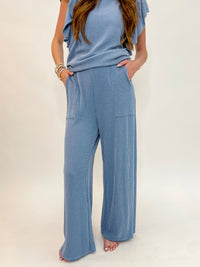 Just My Style Denim Ribbed Set