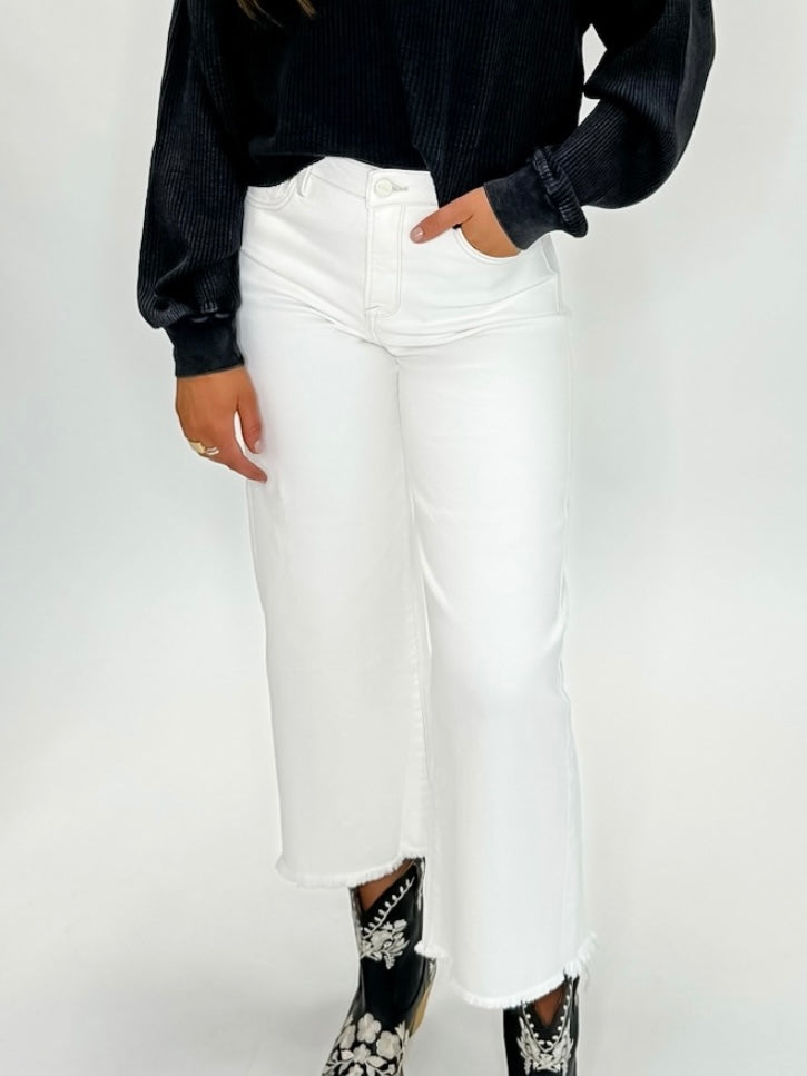Risen High-Rise Wide Leg Crop Jeans-CREAM