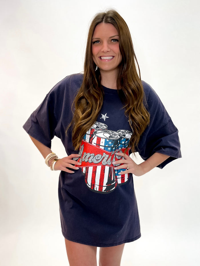 Midnight Patriot Graphic Tee Dress