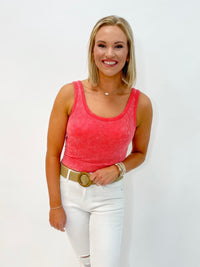 Ready To Board Ribbed Tank Red