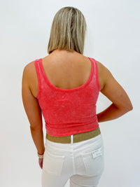 Ready To Board Ribbed Tank Red