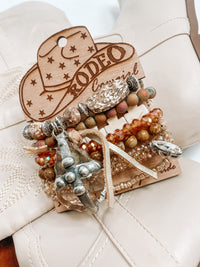 Rodeo Cowgirl Bracelet Set Crystal Stone