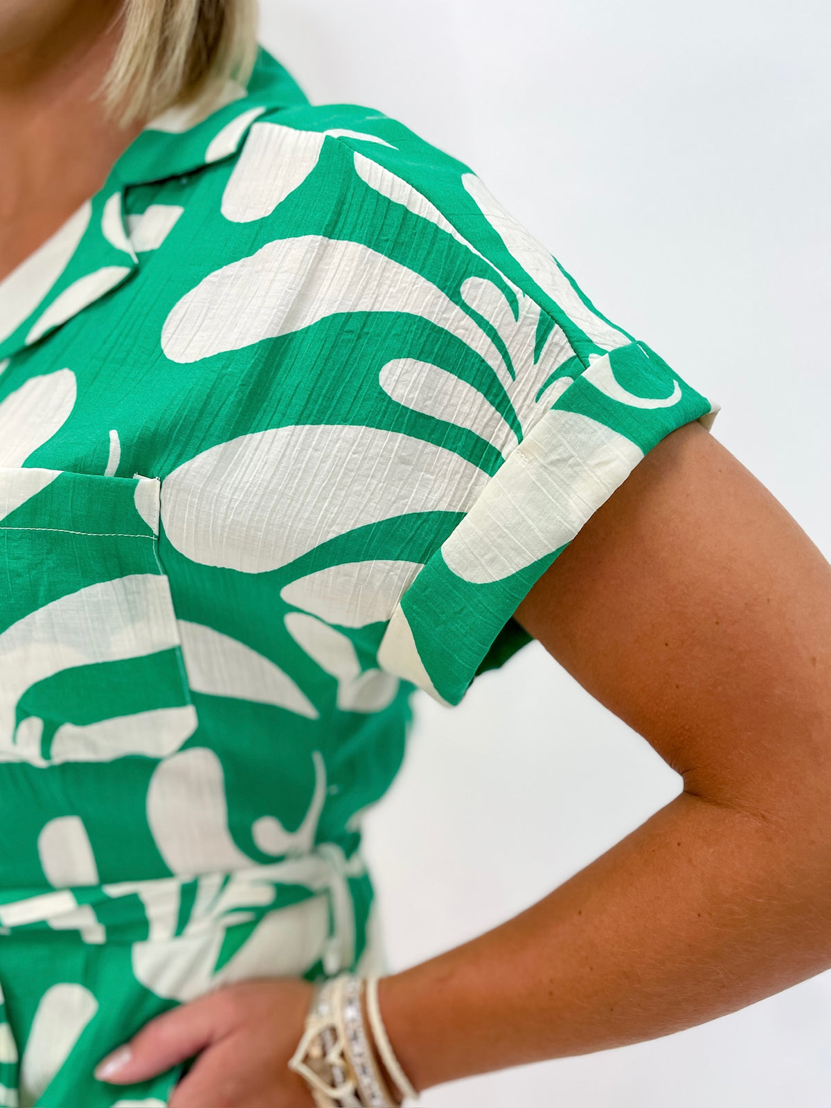 Electric Green Breeze Abstract Romper