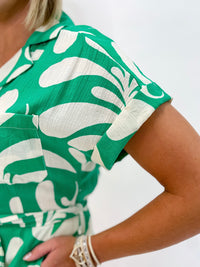 Electric Green Breeze Abstract Romper