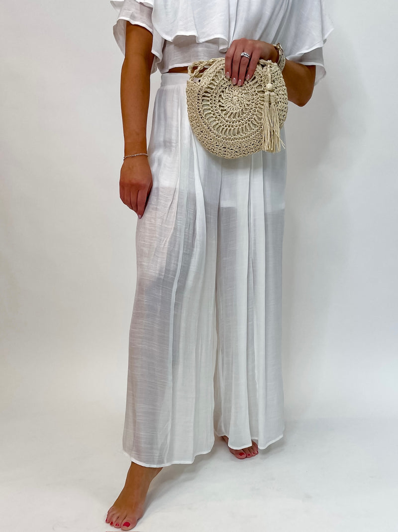 Luminous White Sheet Tulip Ruffle Set