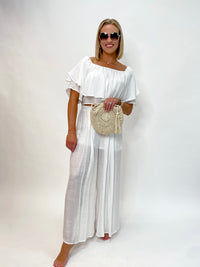 Luminous White Sheet Tulip Ruffle Set