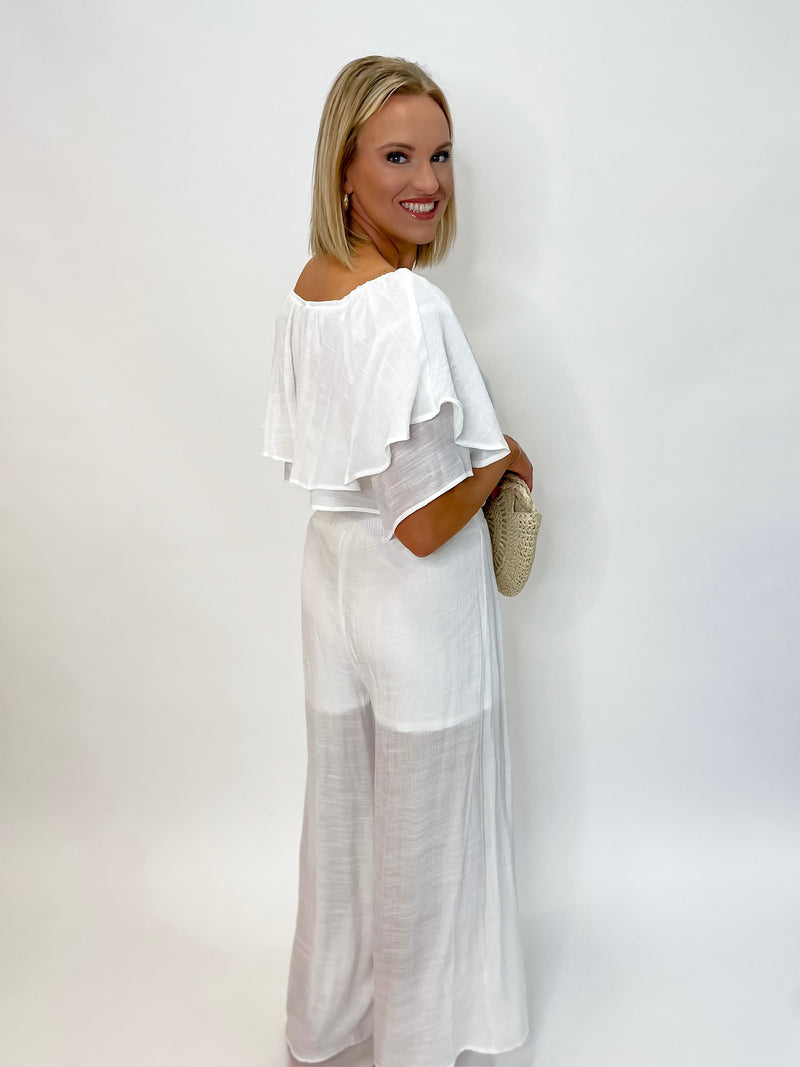 Luminous White Sheet Tulip Ruffle Set
