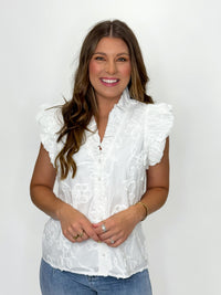 White Petal Textured Top