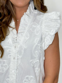 White Petal Textured Top