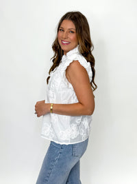 White Petal Textured Top