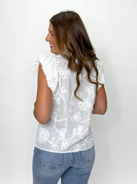 White Petal Textured Top