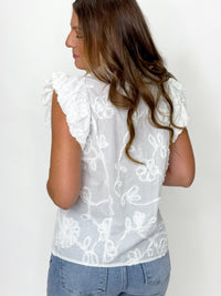 White Petal Textured Top