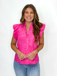 Hot Pink Petal Textured Top