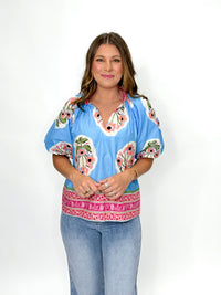 Positano Bloom Puff Sleeve Top