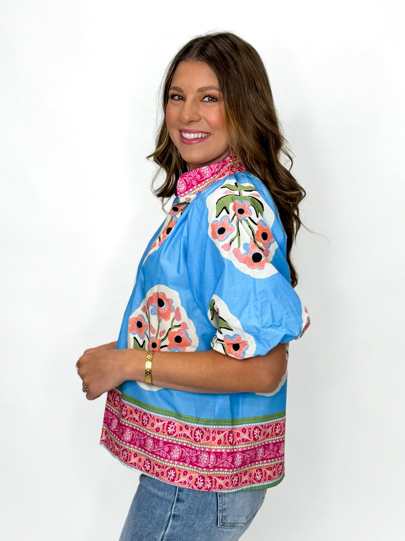 Positano Bloom Puff Sleeve Top