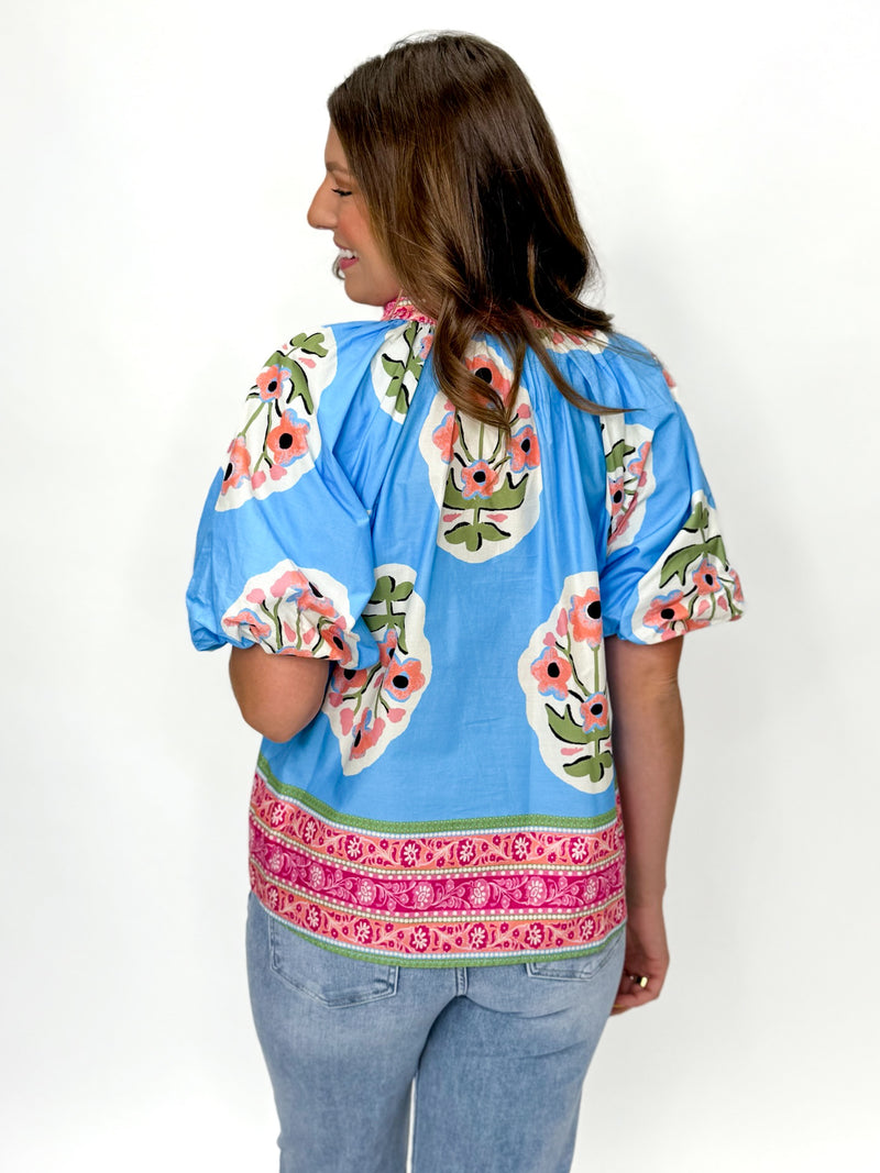Positano Bloom Puff Sleeve Top