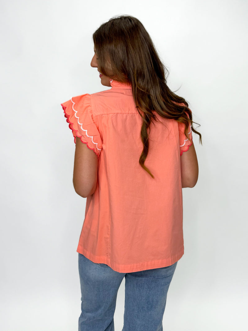 Sunset Scallop Ruffle Top