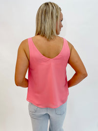 Peach Petal Sheer V-Neck Tank