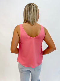 Peach Petal Sheer V-Neck Tank