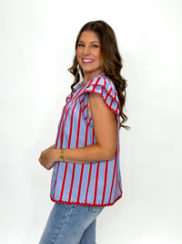 Carnival Stripe Ruffle Top