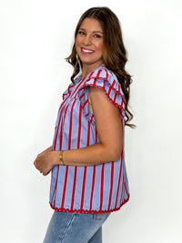 Carnival Stripe Ruffle Top