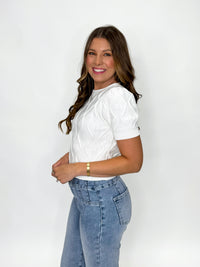 Diamond Drift Knit Top Cream