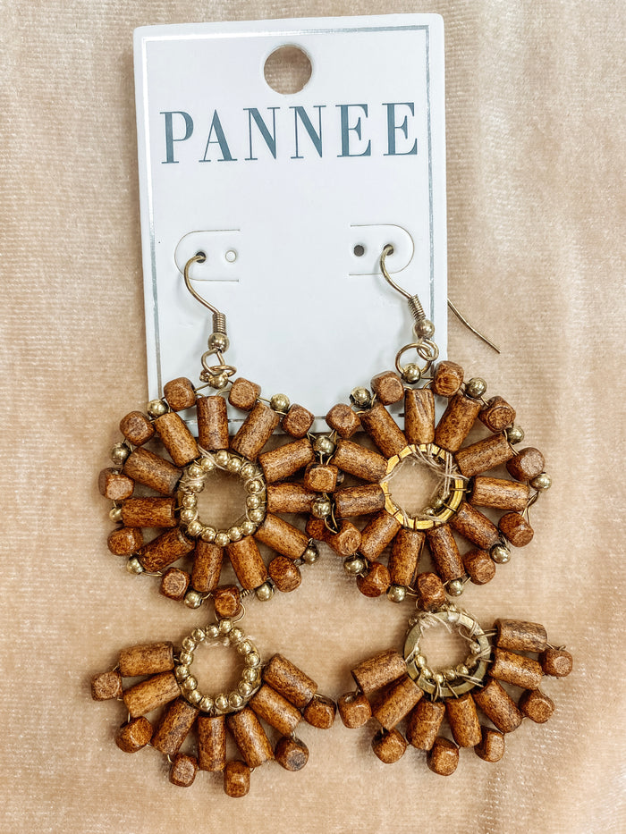 Pannee Wooded Drop Earrings