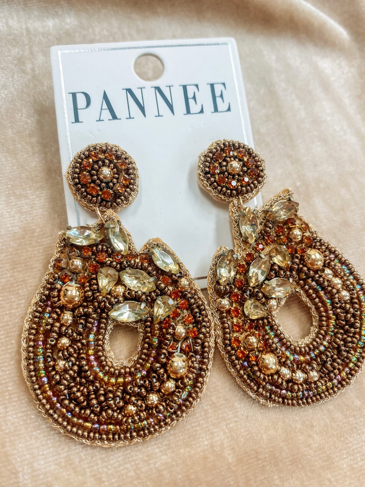 Gold and Brown Pannee Earrings