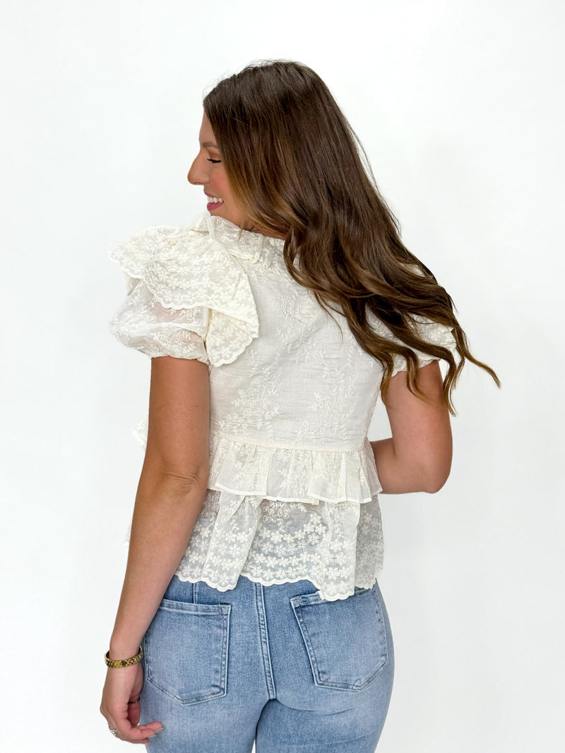 Garden Whisper Ruffle Blouse
