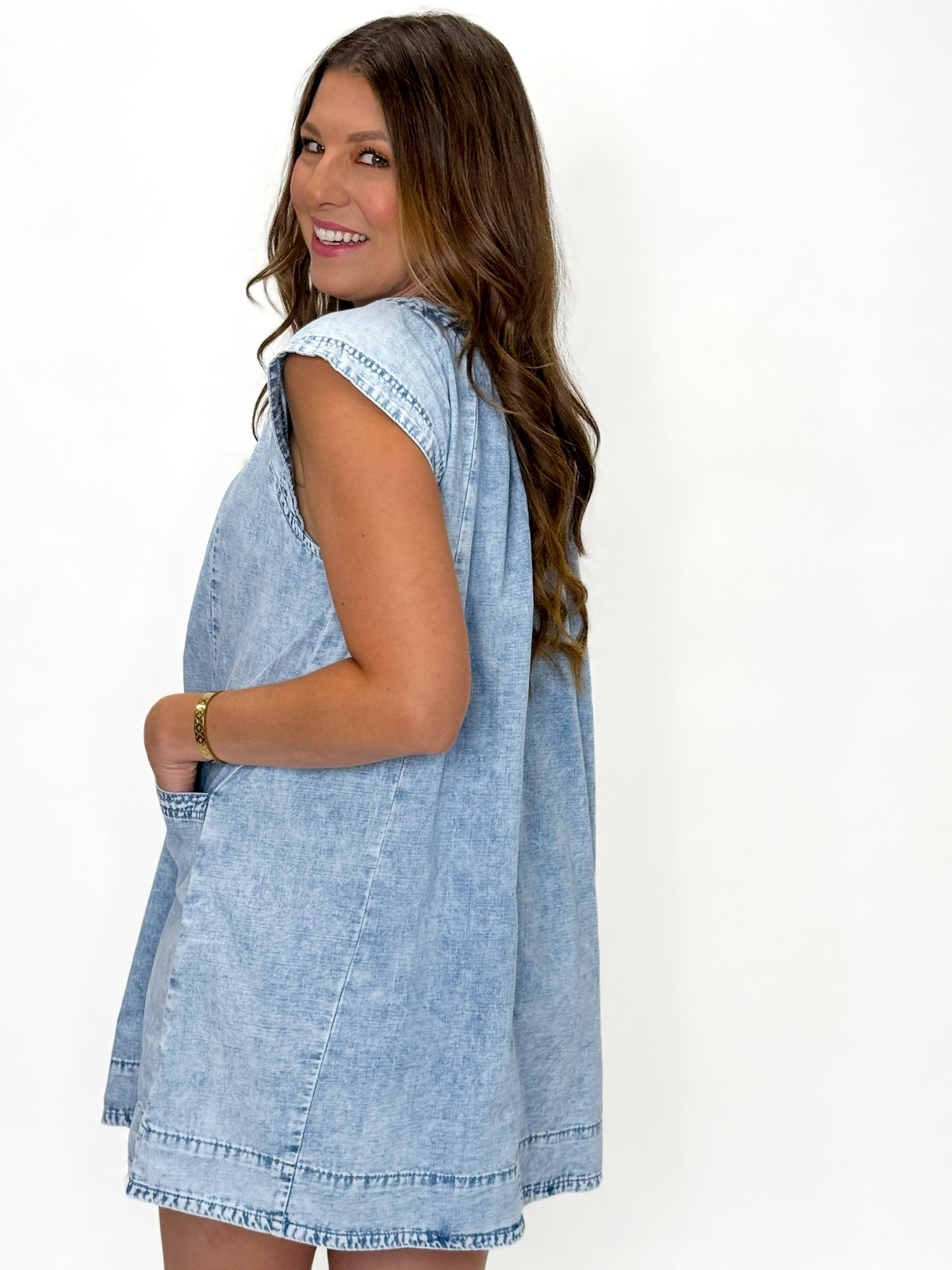 Chambray Sweetheart Denim Dress