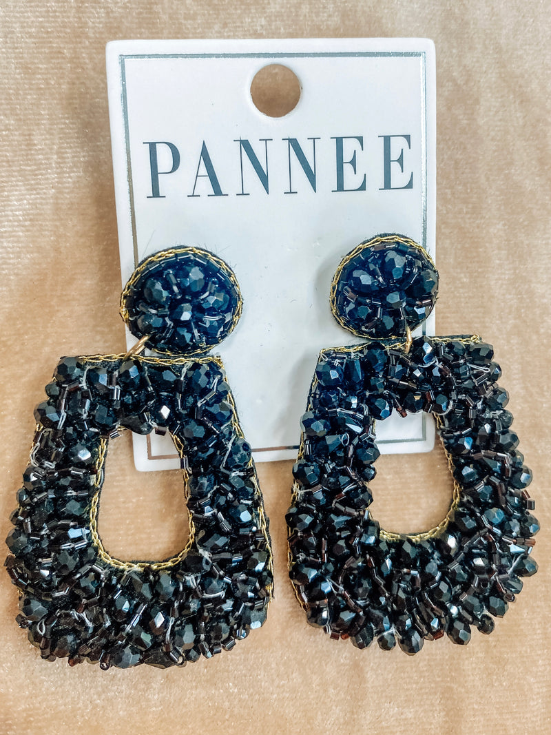 Pannee Black Beaded Earrings